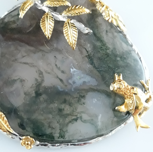 Handcrated Moss Agate and Pearl Floral Necklace - Picture 16 of 16